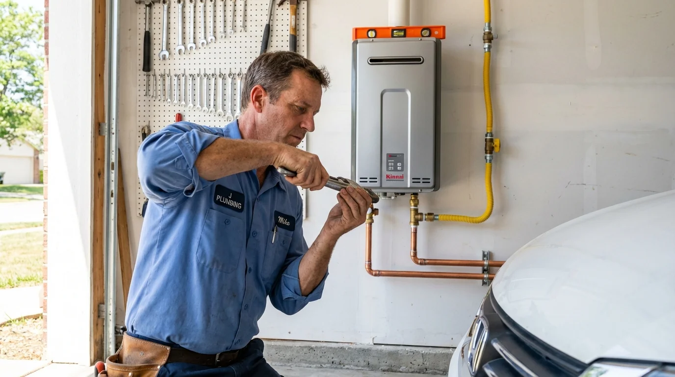 Tankless water heater installation by a Johns Plumbing LLC plumber in Walworth